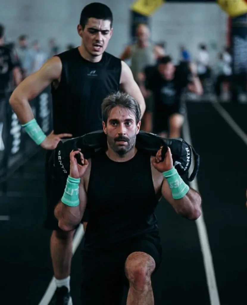 Alexandre Lacheta et Alexandre Tarabah, cofondateurs de Teeltrack, sur une course Hyrox